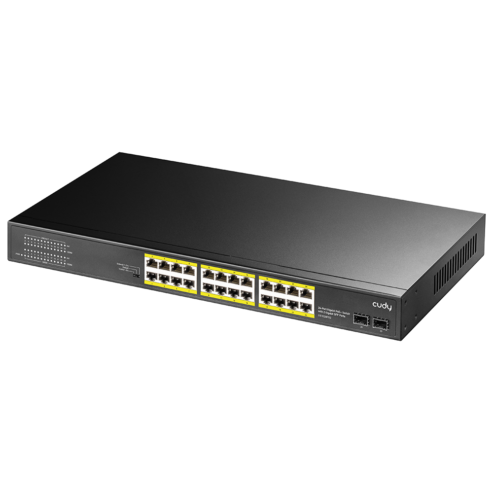 CUDY Cudy GS1028PS2 24 Port 10/100/1000Mbps 2*SFP VLAN&Extend 300W 19" Rock-Mount POE+ Ethernet Switch-61802