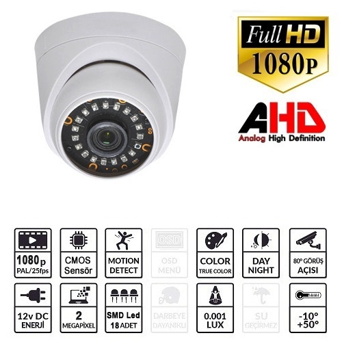 EZCOOL EZCOOL EZ-5020HD 2MP 3.6MM 18SMD AHD DOME