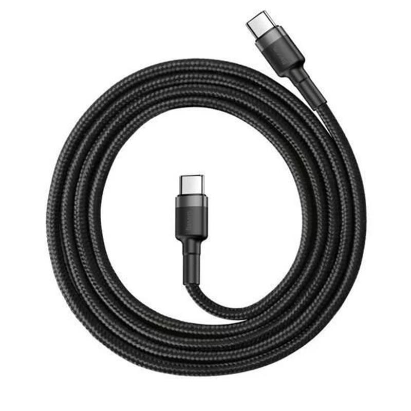 BASEUS BASEUS CAFULE 3A CATKLF-G91 S�YAH TYPE-C TO TYPE-C 1 METRE �ARJ KABLOSU 