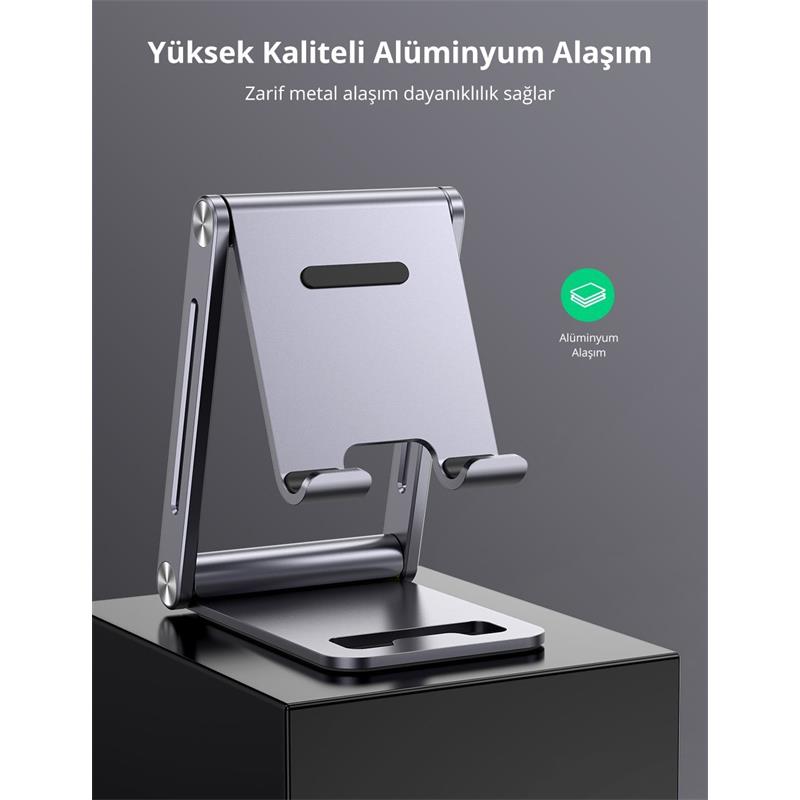 UGREEN UGREEN AYARLANABİLİR METAL TELEFON TUTUCU STANDI UZAY GRİSİ 80708 -50511
