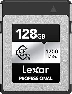 LEXAR 128GB LCXEXSL128G-RNENG CF-EXP PROFESSIONAL CFEXPRESS TYPE B CARD SILVER SERIE UP TO 1750MB/S READ 1300MB/S WRITE