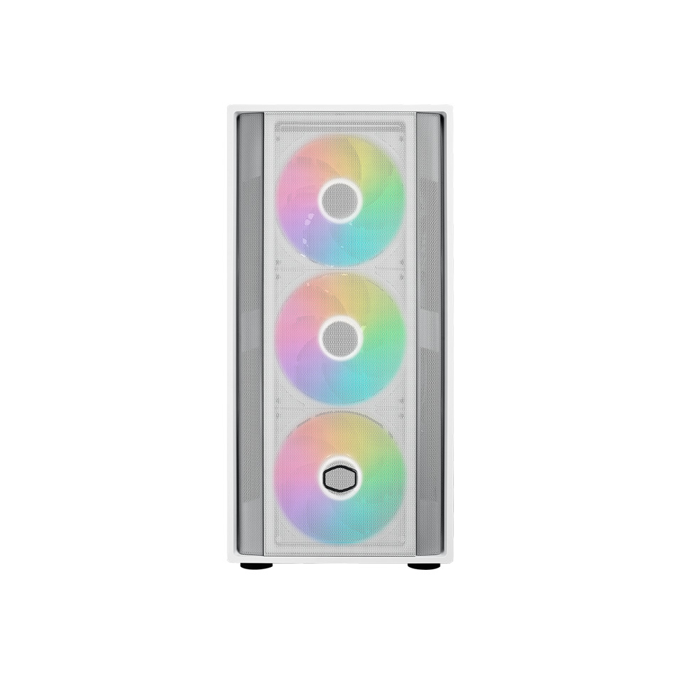 COOLERMASTER CM MasterBox 600 TG Mesh Beyaz ARGB 3x14cm Fanı, Normal ve Back-Connect Anakart Destekli  ATX Kasa-62137