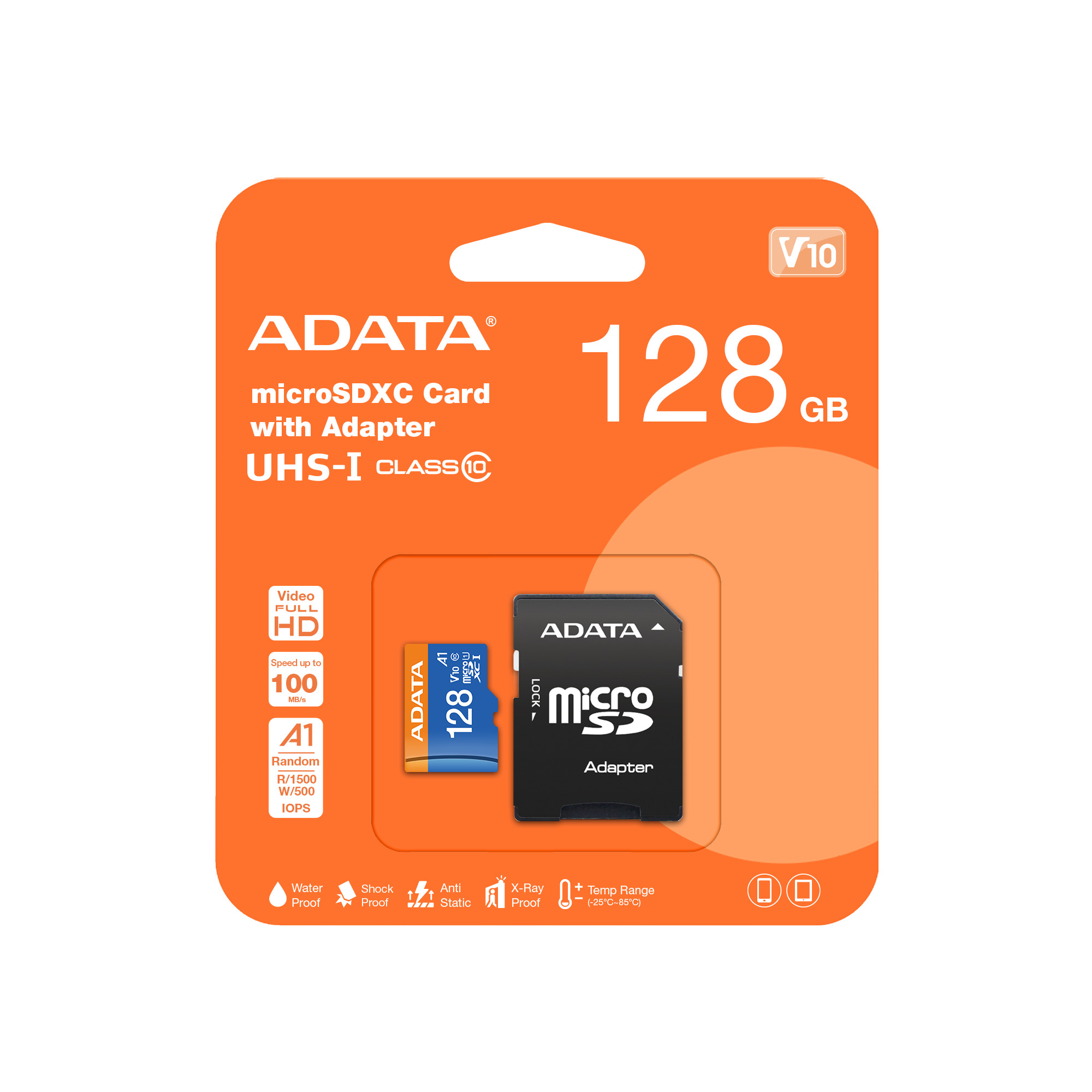 ADATA  premier 128gb 100mb/s class10 a1 adaptörlü microsdxc hafıza kartı