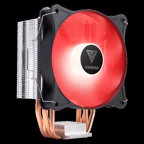 GAMDıAS GAMDIAS BOREAS E1-410, RED Lights, 120mm CPU  Kule Tipi Hava Soğutma (AMD AM4 ve INTEL Tüm işlemciler ile uyumlu)-36191