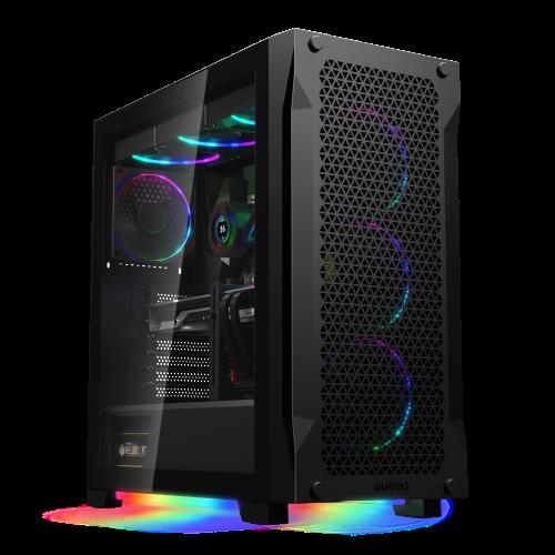 GAMDıAS GAMDIAS ATHENA P1, 750W, Tempered Glass, Mesh, Black Edition, ARGB, 80+ Bronze, ATX, GAMING KASA