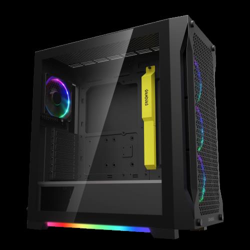 GAMDıAS GAMDIAS ATHENA P1, 750W, Tempered Glass, Mesh, Black Edition, ARGB, 80+ Bronze, ATX, GAMING KASA-36049