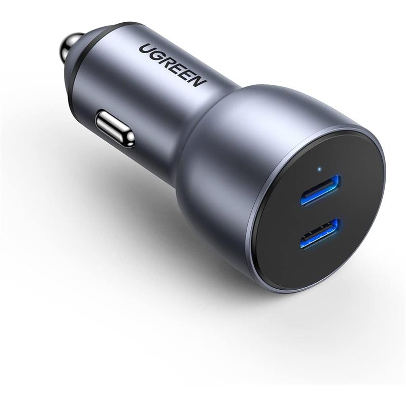 UGREEN UGREEN 40W PD HIZLI ARAÇ İÇİ ŞARJ CİHAZI ÇAKMAKLIK ADAPTÖRÜ 2XUSB-C UZAY GRİSİ 70594 