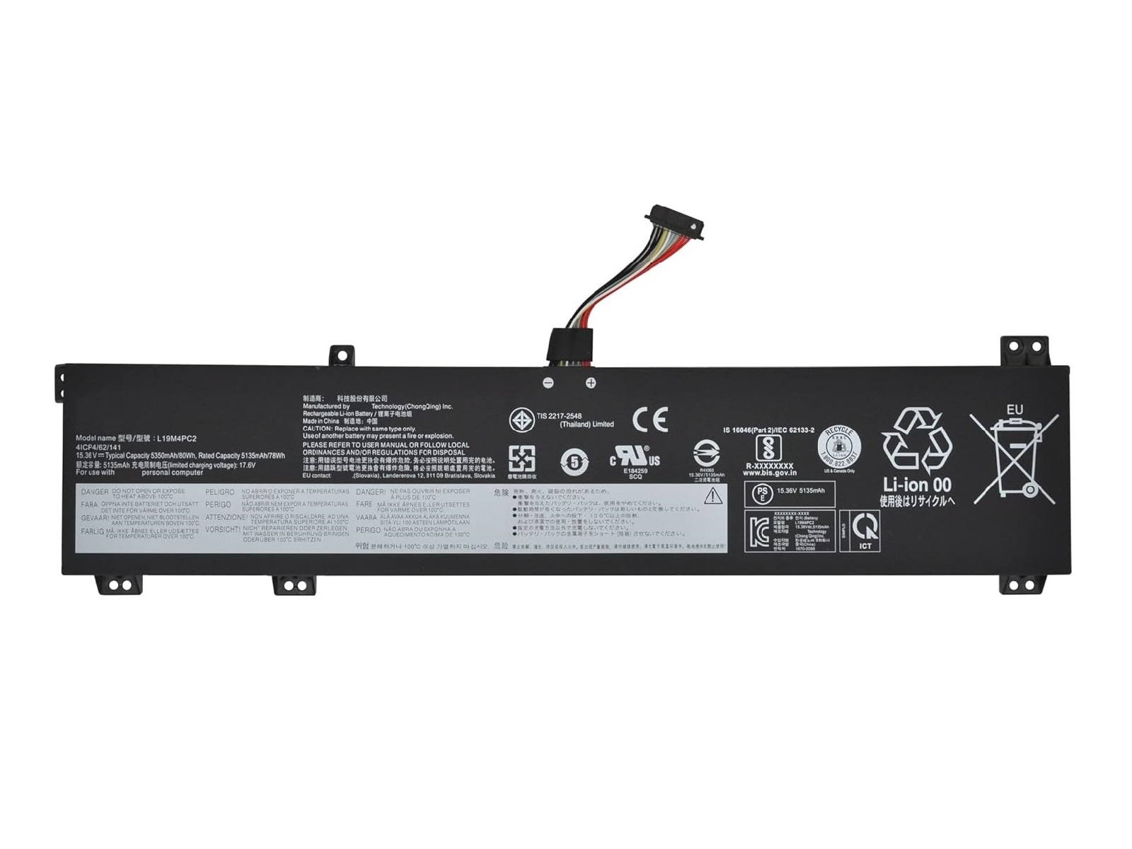RETRO RETRO Lenovo Legion 5-17IMH05, L19M4PC2 Notebook Bataryası