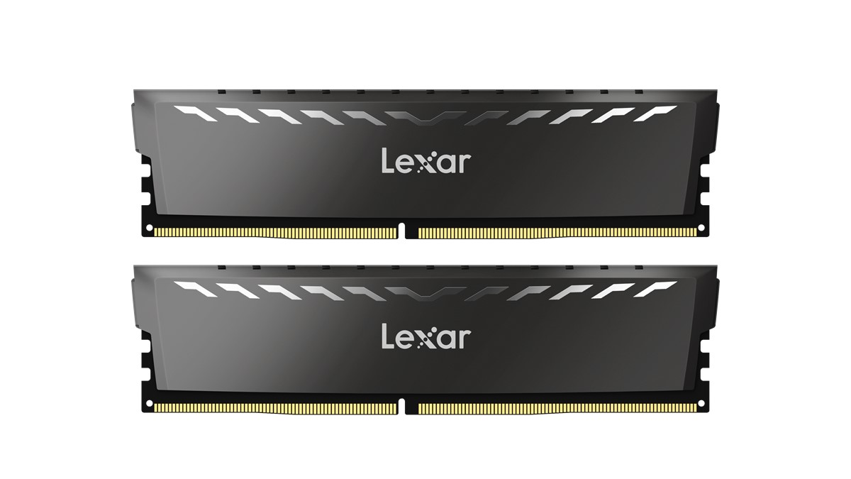 LEXAR LEXAR THOR RAM DT GAMING DDR4 UDIMM 16GB KIT (2x8GB) 3200 XMP MEMORY WITH HEATSINK DARK GREY COLOR DUAL PACK LD4BU008G-R3200GDXG
