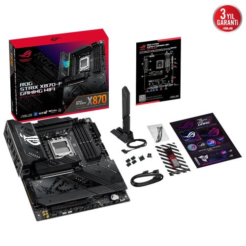 ASUS ASUS ROG STRIX X870-F GAMING WIFI, 4xDDR5, 4xM.2, HDMI, DP, Type-C, Wi-Fi 7, Bluetooth v5.4, AMD Ryzen 9000-8000 ve 7000 Serisi,-47161