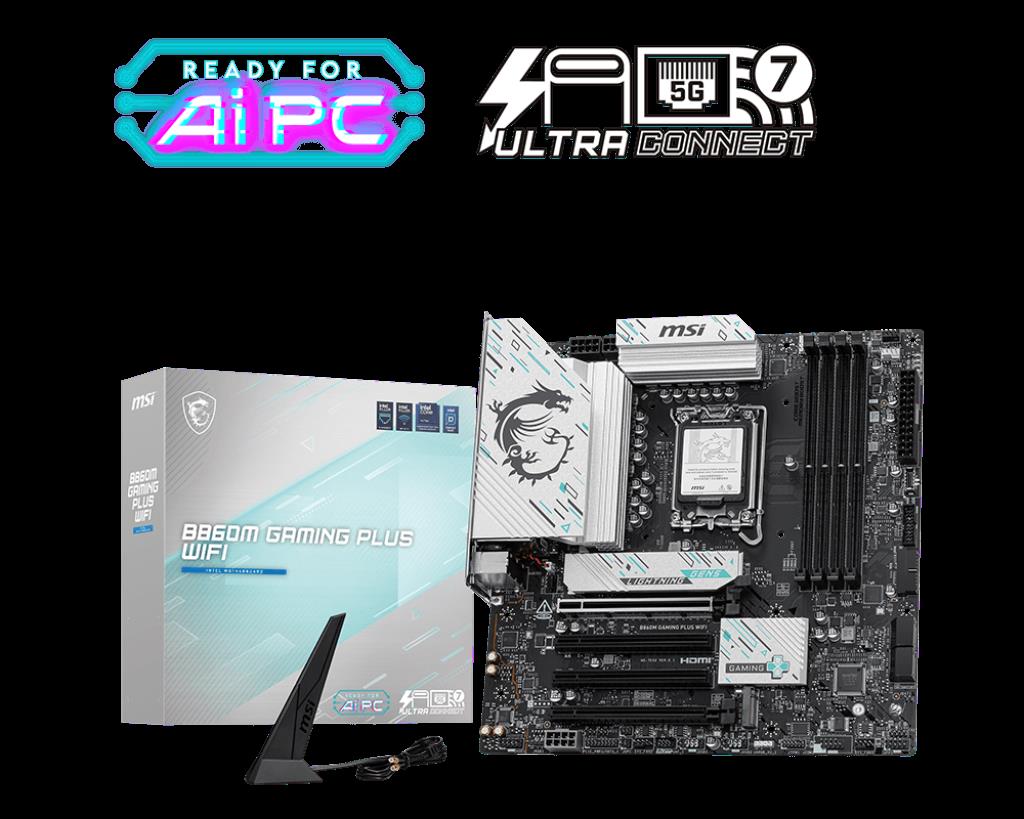 MSI MSI B860M GAMING PLUS WIFI SOKET 1851 DDR5 8600MHZ(OC) 3xM.2 1x TB4 HDMI DISPLAY 5G LAN WIFI 7 mATX