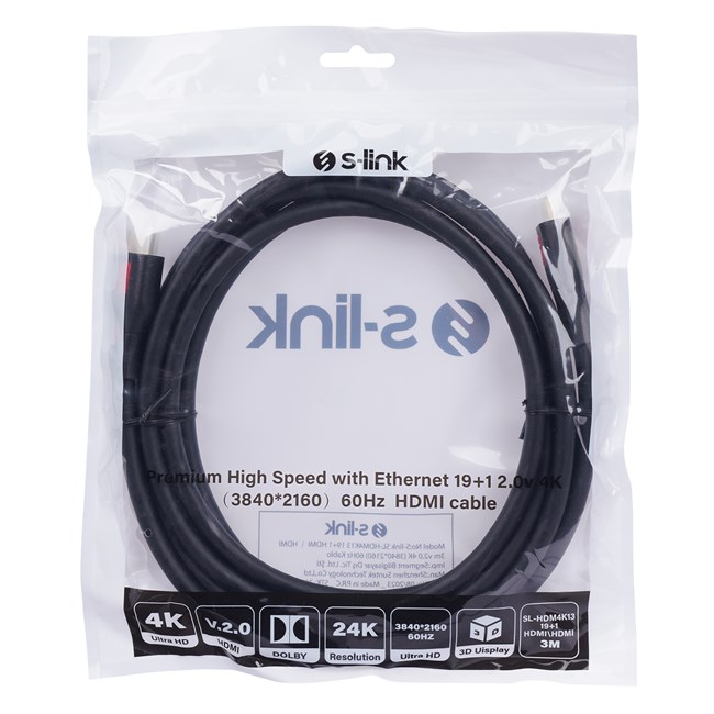 S-LINK S-Link HDMI Kablo Siyah (1.5m) 4K-38396