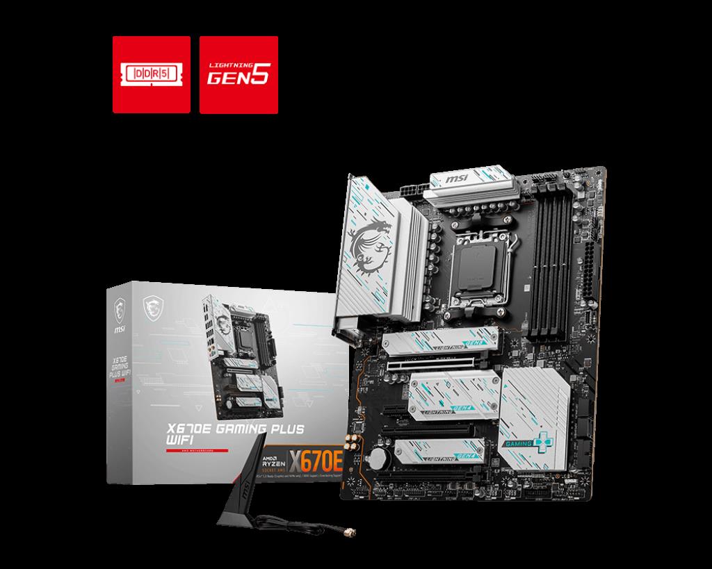 MSI MSI MB X670E GAMING PLUS WIFI AM5 DDR5 7800MHZ(OC) 4x M.2 USB 3.2 HDMI DP 2.5G LAN AMD WIFI 6E ATX-40717