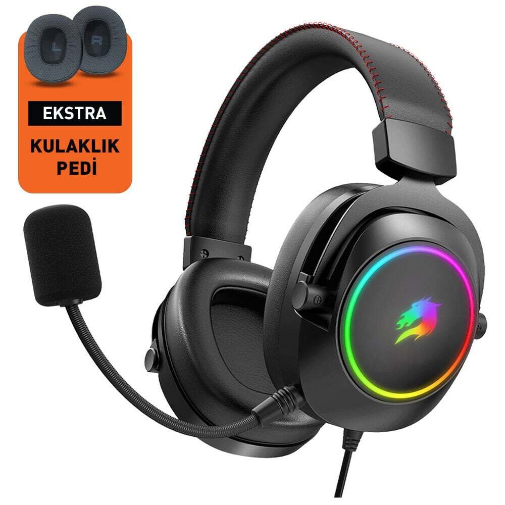 GAMEBOOSTER GameBooster H44  RGB USB7.1 Siyah Profesyonel Oyuncu Kulaklığı