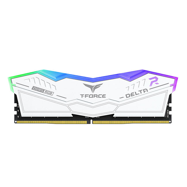 TEAM Team T-Force DELTA RGB White 32GB(2x16GB) 6400Mhz DDR5 Gaming Ram CL40 (FF4D532G6400HC40BDC01)-60814