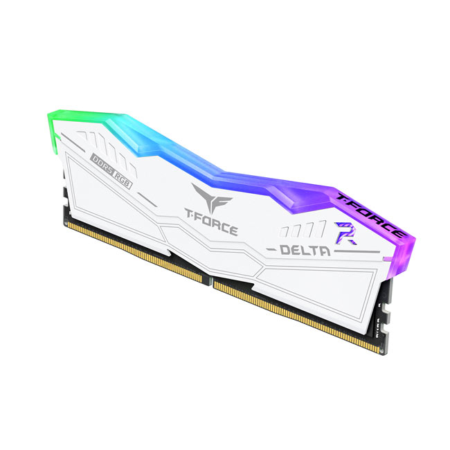 TEAM Team T-Force DELTA RGB White 32GB(2x16GB) 6400Mhz DDR5 Gaming Ram CL40 (FF4D532G6400HC40BDC01)-60815