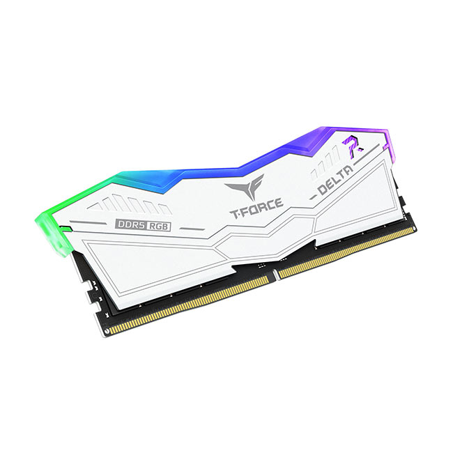 TEAM Team T-Force DELTA RGB White 32GB(2x16GB) 6400Mhz DDR5 Gaming Ram CL40 (FF4D532G6400HC40BDC01)-60816
