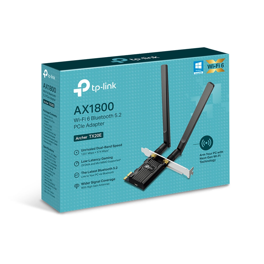 TP-LINK TP-LINK Archer TX20E AX1800 Wi-Fi 6 Bluetooth 5.2 PCIe Adapter