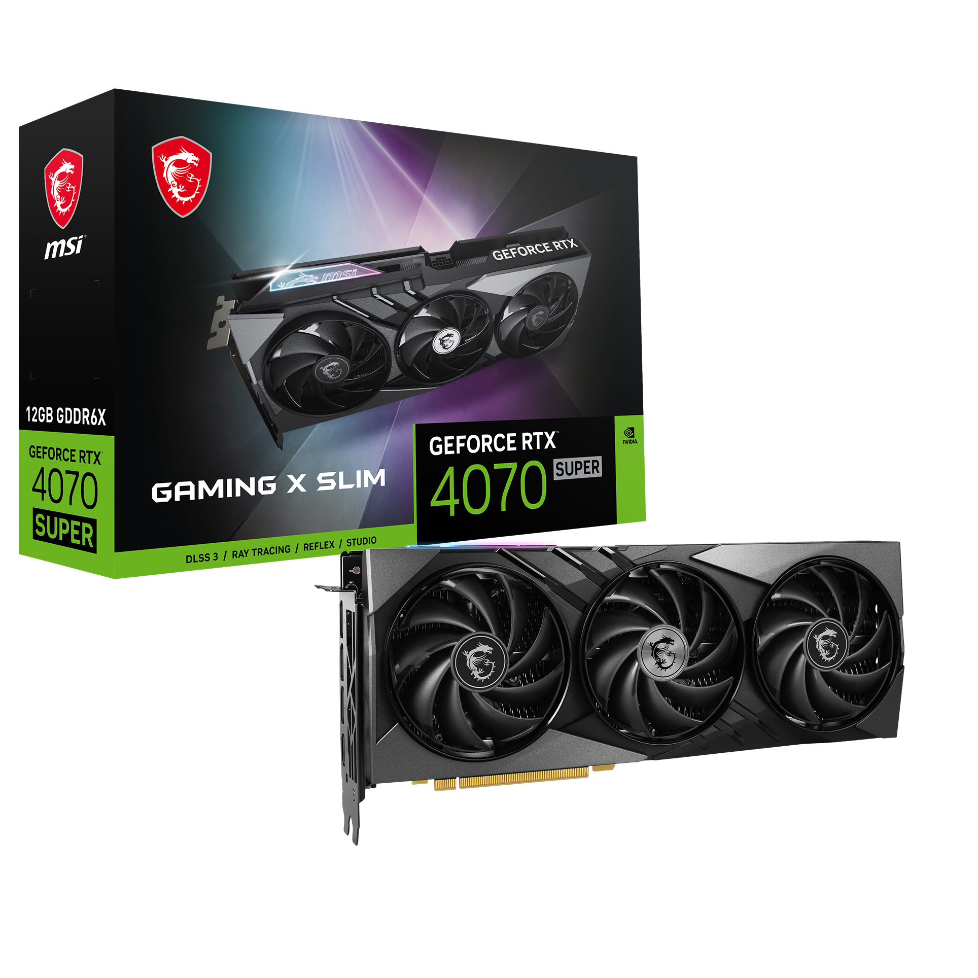 MSI MSI 12GB RTX 4070 SUPER 12G GAMING X SLIM GDDR6X  192Bit HDMI 3xDP DLSS3