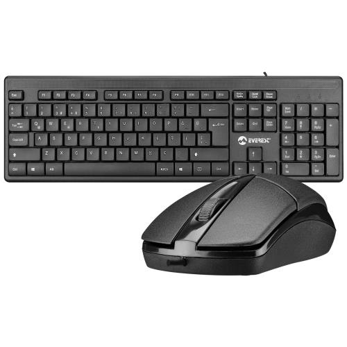 EVEREST EVEREST KM-515, Siyah, Türkçe Q, Kablolu, Klavye Mouse Set