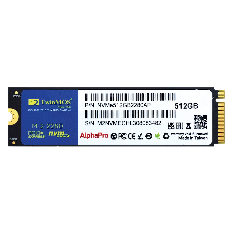 TWINMOS Twinmos 512GB NVMe M2 Gen SSD 3600/3250 Mb/s (NVMe512GB2280AP)