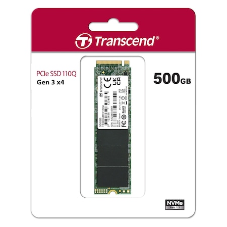 TRANSCEND TRANSCEND 500GB 1900/900MB/s PCIE GEN3x4 NVME SSD TS500GMTE110Q-34560