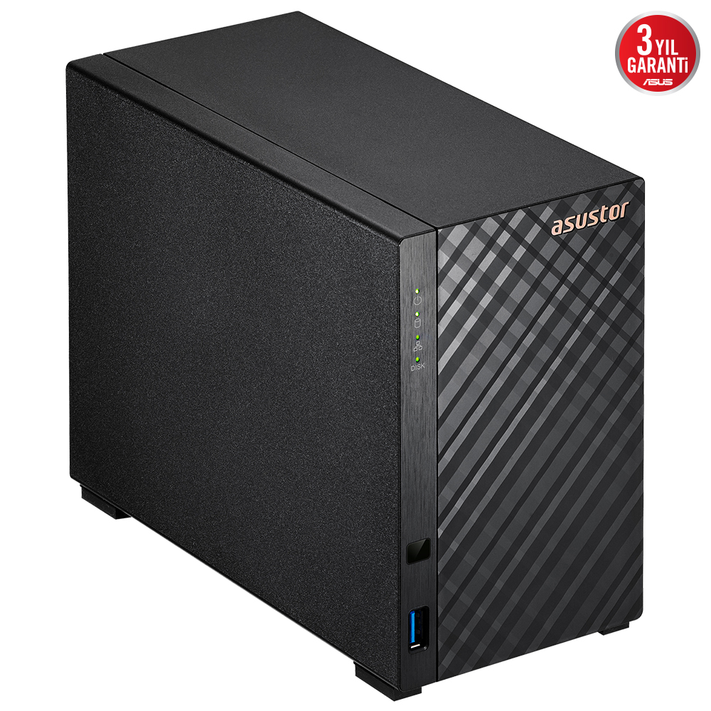 ASUSTOR Asustor AS1102TL 2xDisk (2x22TB'a Kadar) 1GB DDR4 1xGbE Nas Yedekleme Ünitesi-48596