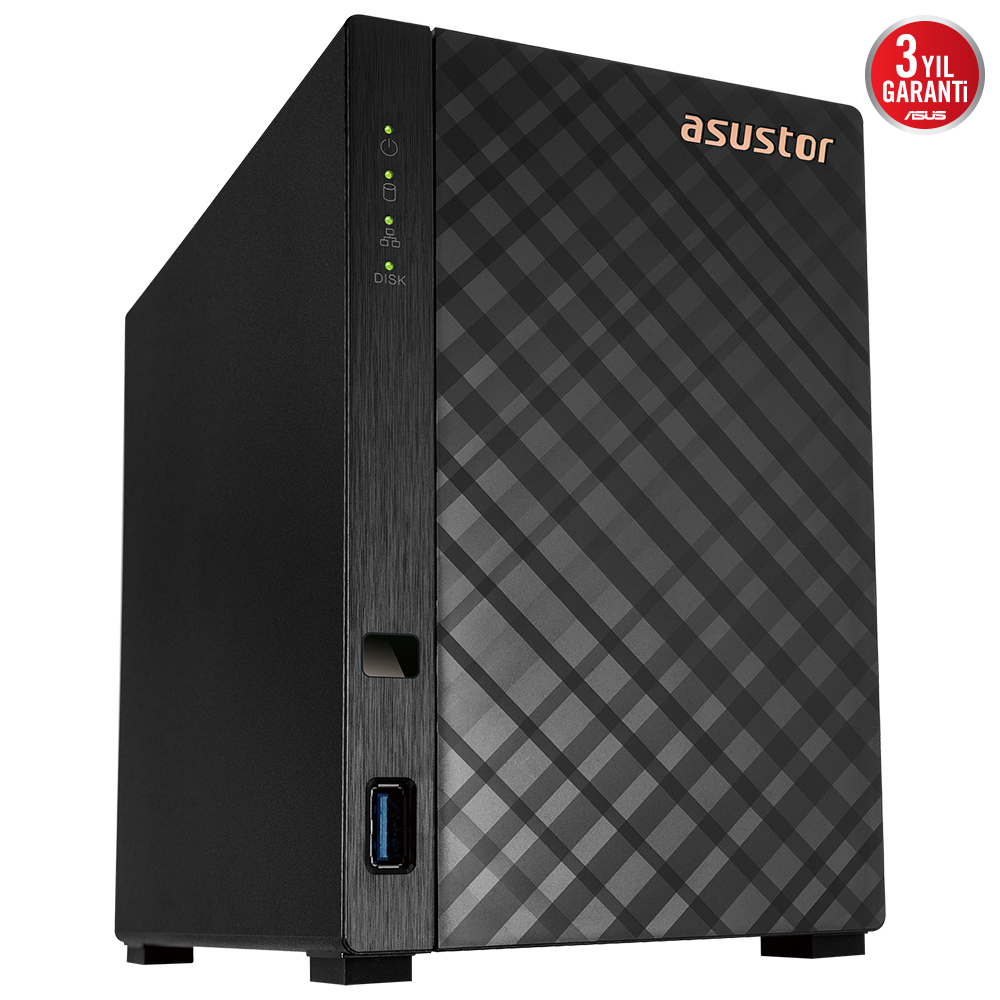 ASUSTOR Asustor AS1102TL 2xDisk (2x22TB'a Kadar) 1GB DDR4 1xGbE Nas Yedekleme Ünitesi-48597