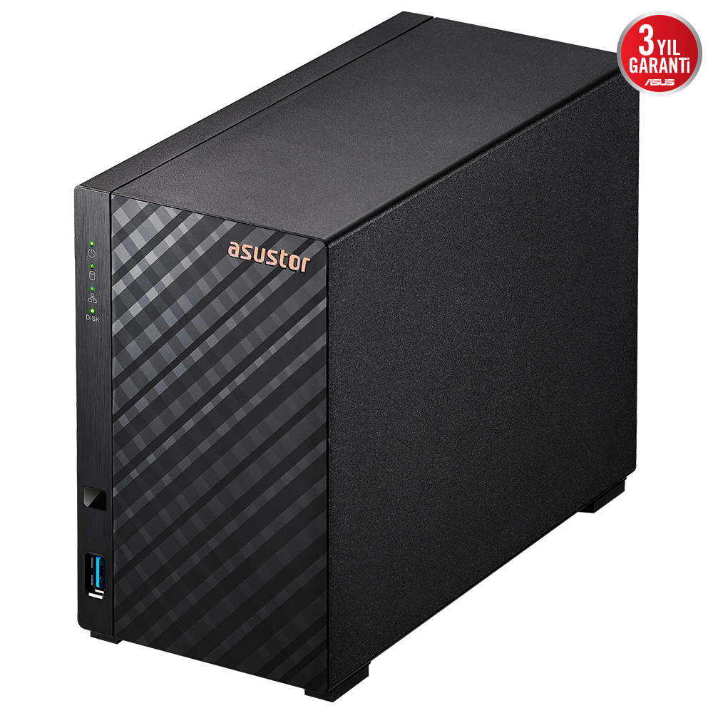 ASUSTOR Asustor AS1102TL 2xDisk (2x22TB'a Kadar) 1GB DDR4 1xGbE Nas Yedekleme Ünitesi-48598
