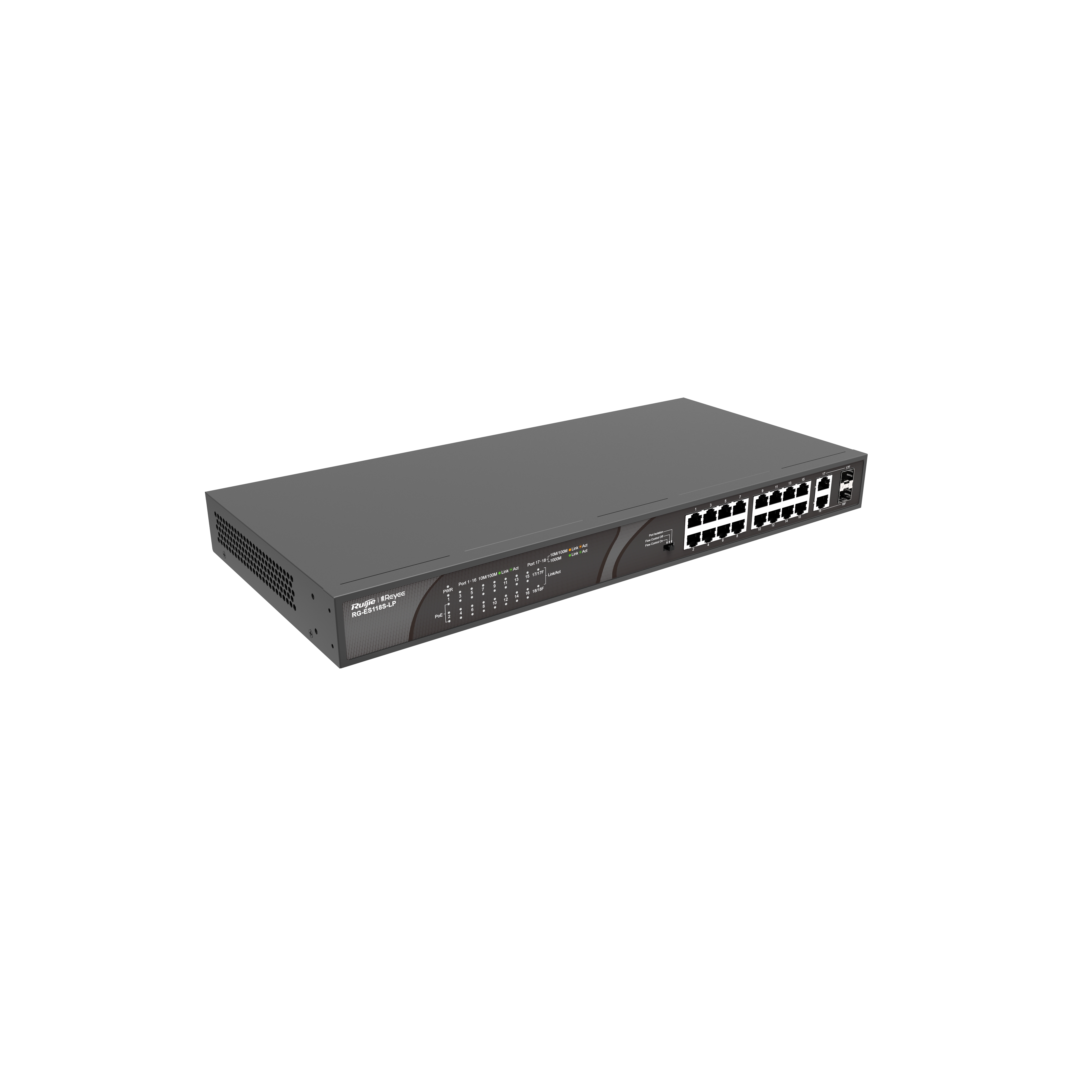 RUIJIE  REYEE RG-ES118S-LP 16 PORT 10/100 16 PORT POE 2 X COMBO UPLINK 120W YONETILEMEZ RACK MOUNT SWITCH-28759