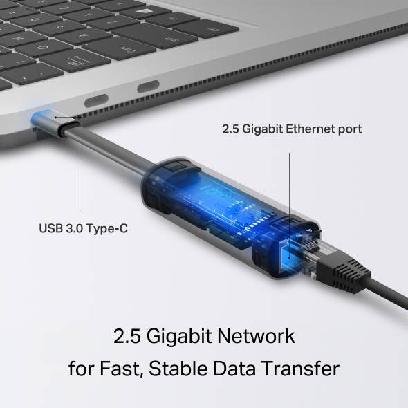 TP-LINK TP-LINK UE302C USB3.0 TYPE-C 2.5 GİGABİT ETHERNET AĞ ADAPTÖRÜ-55479