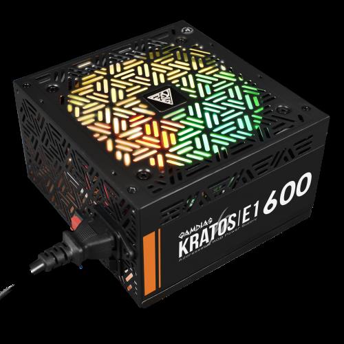 GAMDıAS  GAMDIAS KRATOS E1-600, 600W, RGB, GAMING, ATX, Power Supply (PSU) -32162