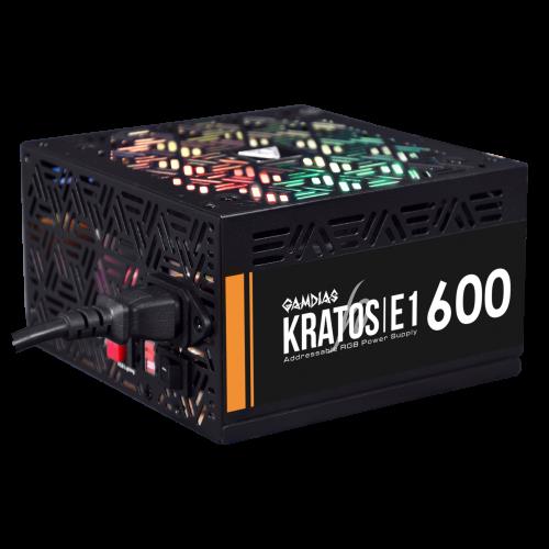 GAMDıAS  GAMDIAS KRATOS E1-600, 600W, RGB, GAMING, ATX, Power Supply (PSU) -32163