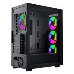 GAMEBOOSTER GAMEBOOSTER GameBooster RAIDER E651B 650W 80+ WHITE USB 3.0 Mesh 4*Rainbow Fanlı Mid-T E-ATX Gaming Siyah Kasa-62042