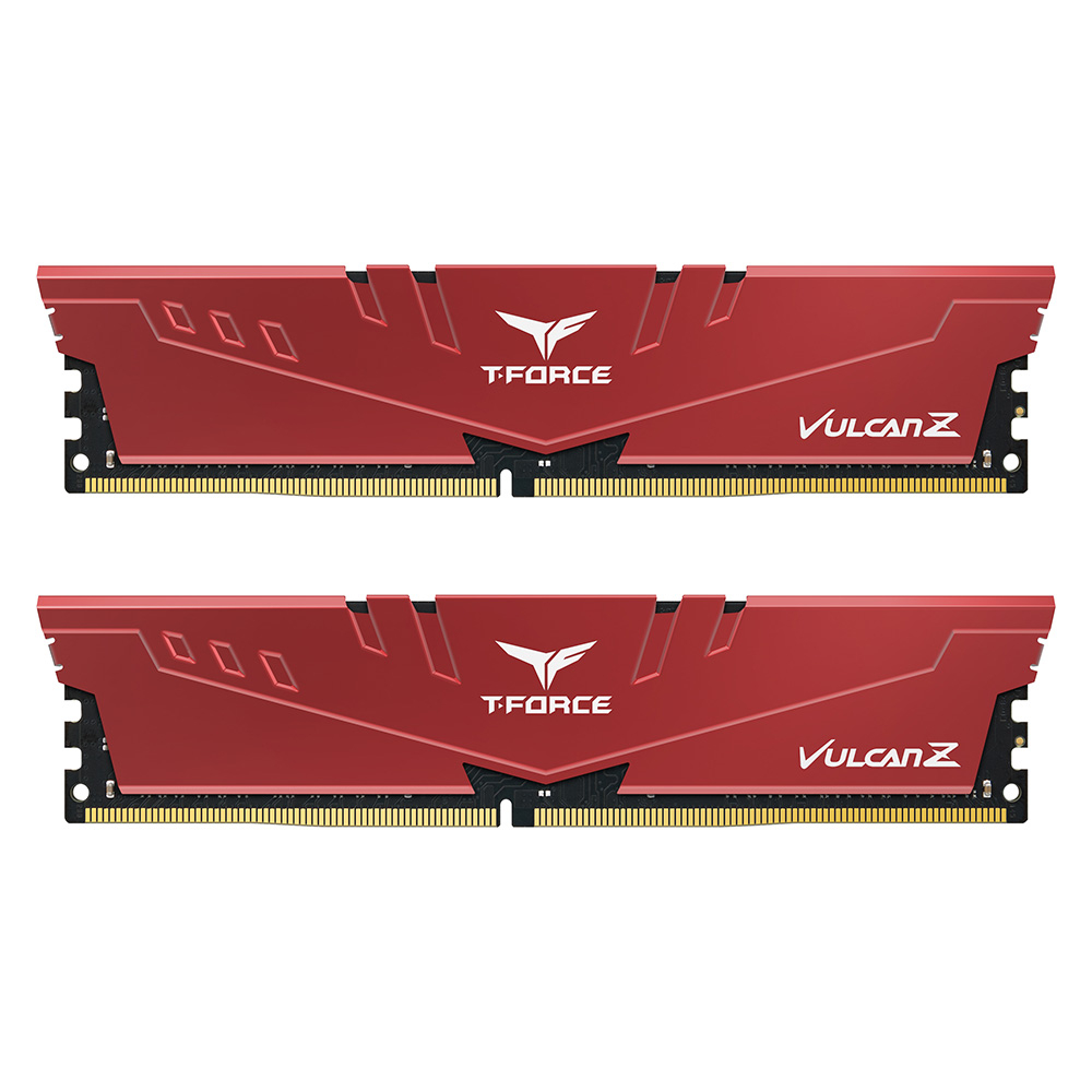 TEAM Team T-Force Vulcan Z Red 16GB(2x8GB) 3200Mhz CL16 DDR4 Gaming Ram (TLZRD416G3200HC16FDC01)