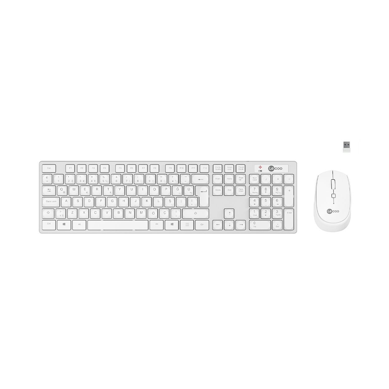 LECOO LENOVO LECOO KM2001 KABLOSUZ TÜRKÇE Q KLAVYE & MOUSE SET BEYAZ
