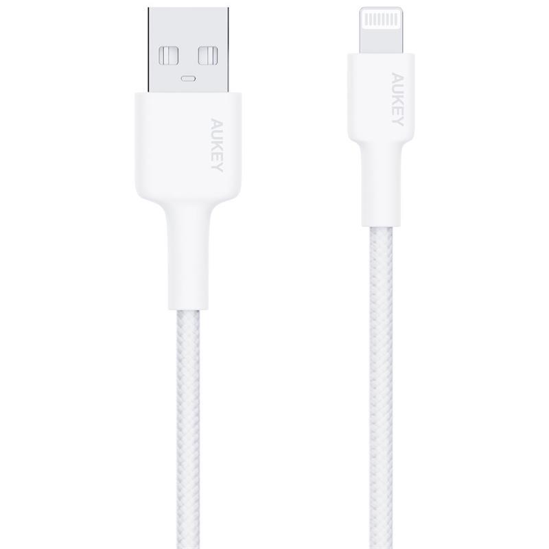 AUKEY AUKEY CB-BAL7-WH NAYLON ÖRGÜLÜ USB-A LİGHTNİNG KABLOSU 0.9MT 
