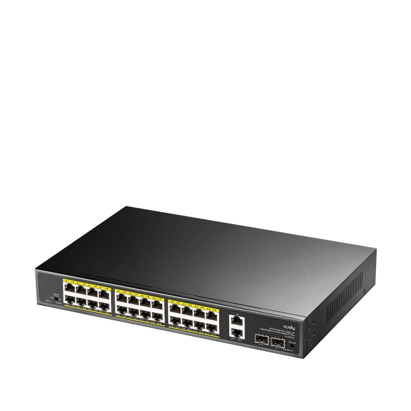 CUDY CUDY GS1026PS2 24 PORT 10/100/1000 24 PORT POE+ 2 PORT UPLINK +2 SFP 300W YONETILEMEZ RACK MOUNT SWITCH