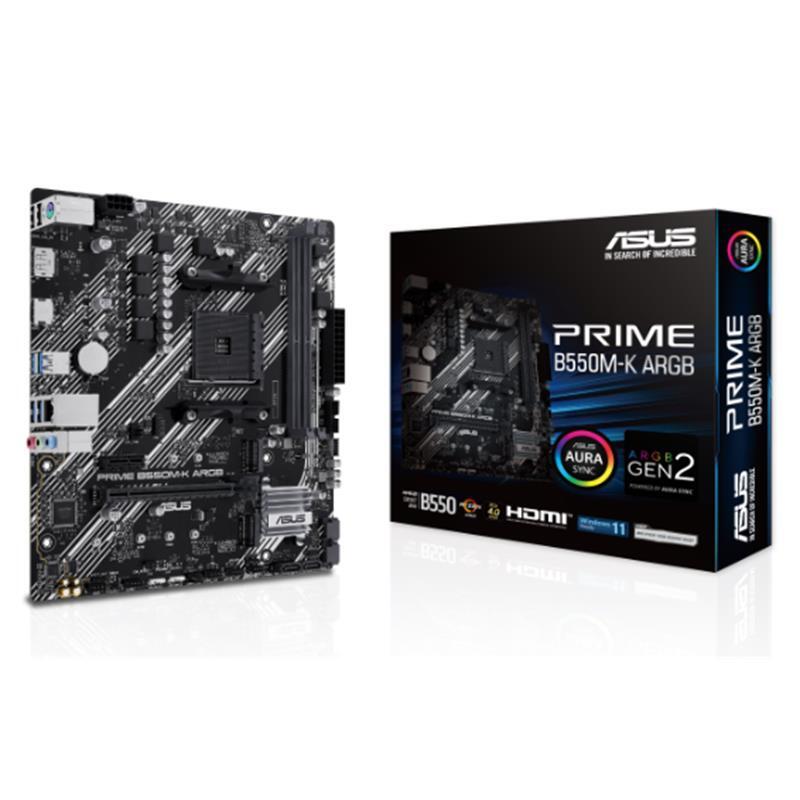 ASUS ASUS PRIME B550M-K ARGB DDR4 5100MHZ 1XHDMI 1XDP 2XM.2 USB 3.2 MATX AM4 (AMD AM4 5000/4000 G/3000 SER�S� �LE UYUMLU) 