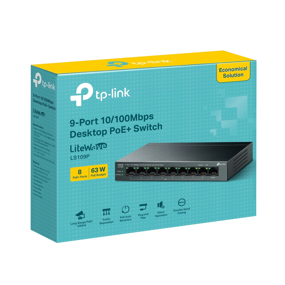 TP-LINK TP-LINK LS109P 9PORT 10/100 POE SWITCH-32437