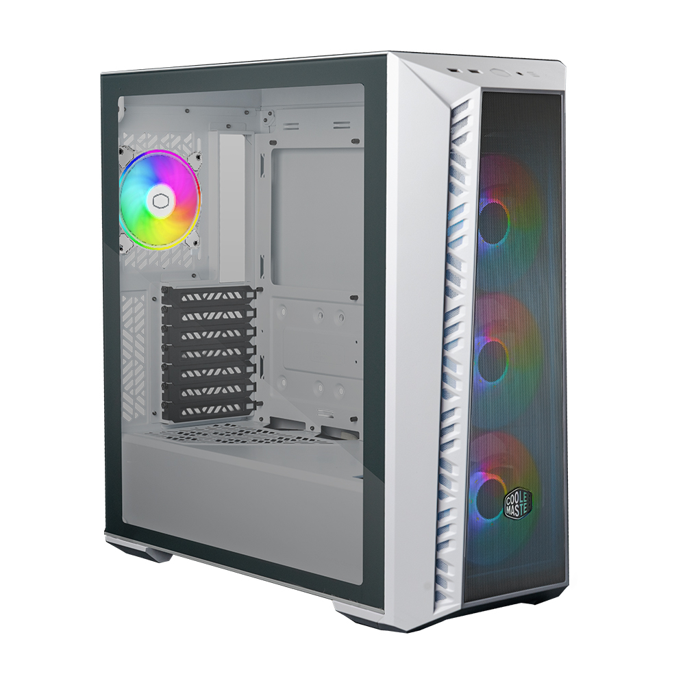 COOLERMASTER CM MasterBox 520 Beyaz Tempered Glass ARGB 4x120mm Fanlı, Mesh Ön Panel Pencereli MidTower Kasa