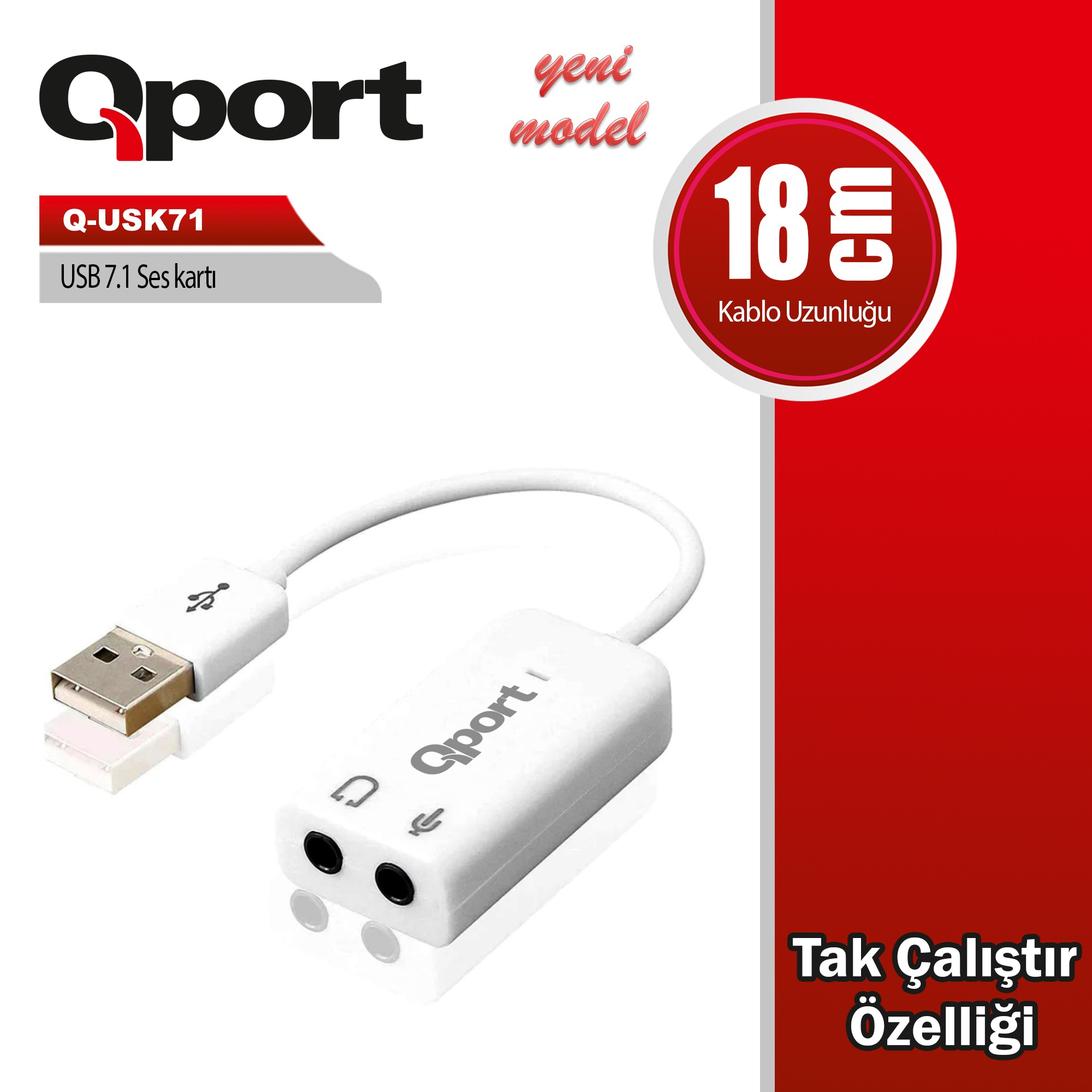 QPORT QPORT Q-USK71 USB TO 7.1 SES KARTI 