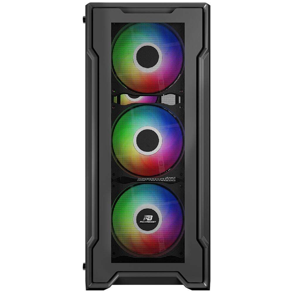 POWERBOOST POWERBOOST PowerBoost PB-PS6849B 650w 80+ Bronze USB 3.0 Mesh 4*12cm Rainbow Fanlı Mid-T ATX Gaming Siyah Kasa-59773