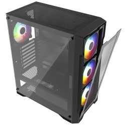 POWERBOOST POWERBOOST PowerBoost PB-PS6849B 650w 80+ Bronze USB 3.0 Mesh 4*12cm Rainbow Fanlı Mid-T ATX Gaming Siyah Kasa-70491