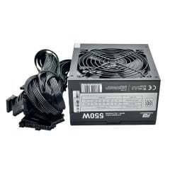 POWERBOOST POWERBOOST PowerBoost PB550WB 550W 80+ White  APFC 4*PCI-E 6+2 Pin 12cm Siyah Fanlı ATX Power Supply (Bulk)-61956