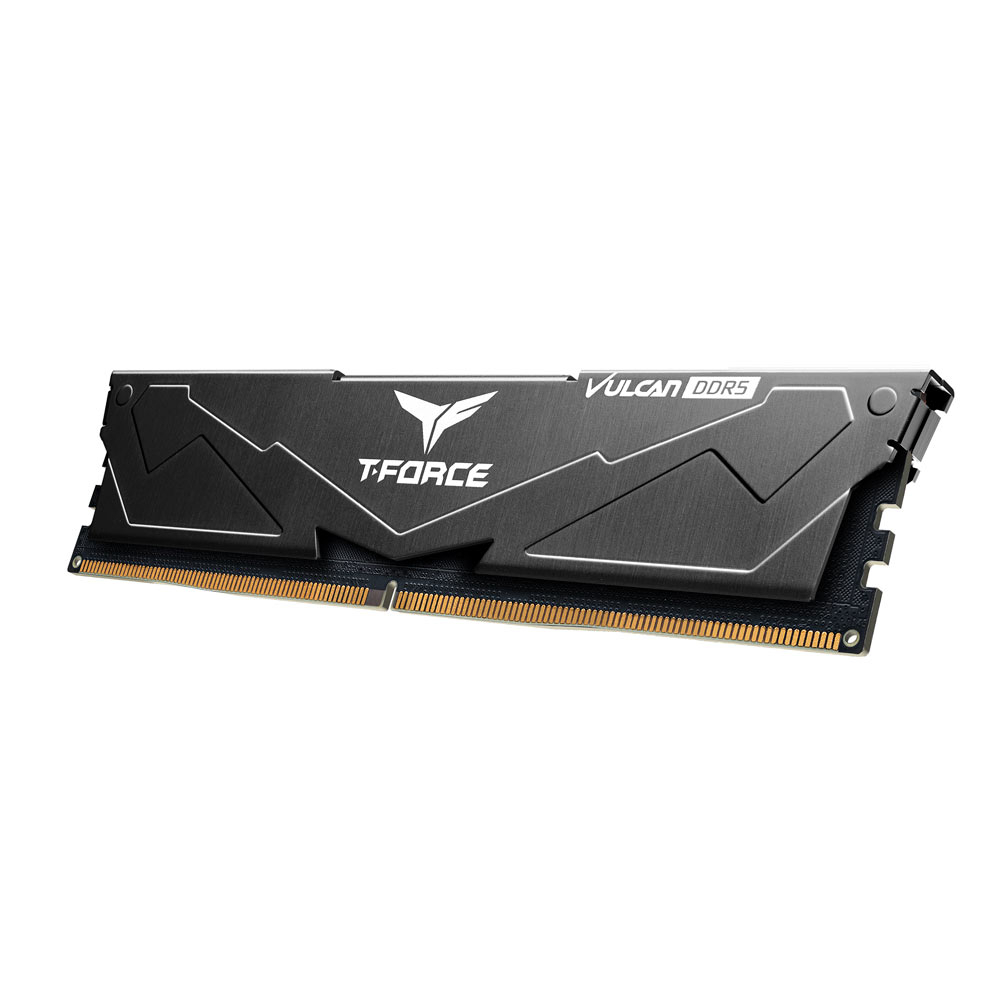 TEAM Team T-Force Vulcan Black 16GB 1x16GB 6000Mhz DDR5 CL38 Gaming Ram (FLBD516G6000HC38G01)