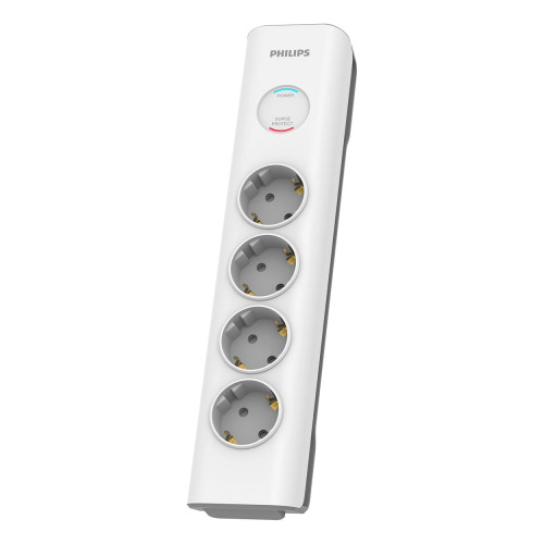 PHILIPS PHILIPS SPN7040WA/62, 4 Soket, Akım Korumalı Priz, 2Mt Kablo, (Beyaz)