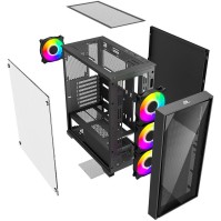 POWERBOOST PowerBoost PB-P711B USB 3.0 Mesh ARGB Fanlı Gaming Siyah Kasa-64091