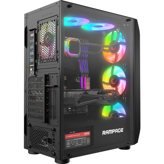 EVEREST Everest 650W 80+ (Hollow) TG ARGB Fan Mid Tower-45293