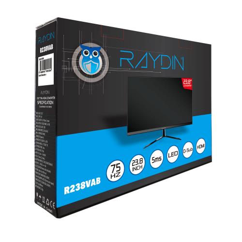 RAYDIN  RAYDIN R238VAB 23,8&amp;quot; 5ms, 75Hz, Full HD, D-Sub, HDMI, Frameless, VA LED MonitÃ¶r (Siyah) -31765